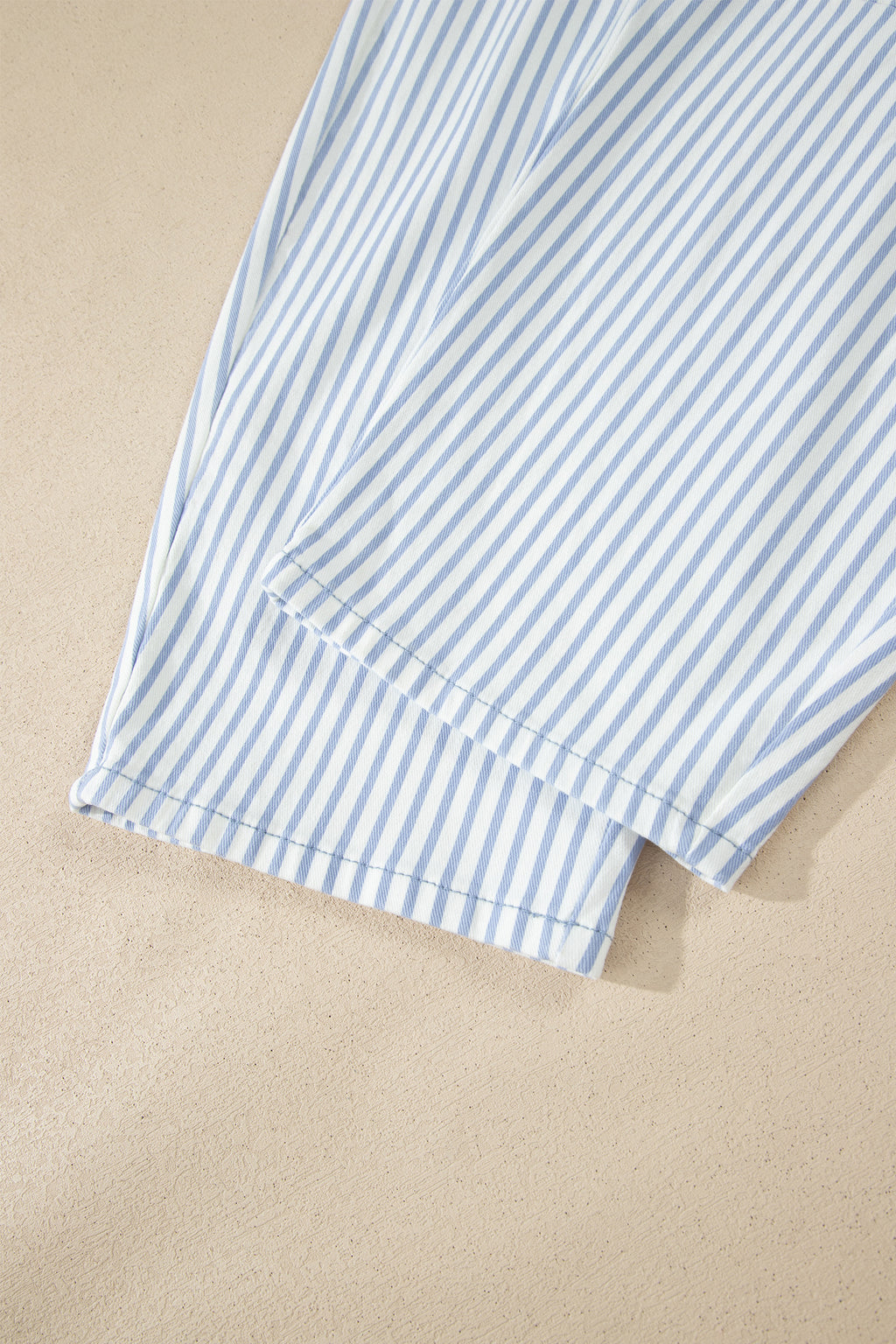 Sky Blue Stripe Casual Barrel Jeans